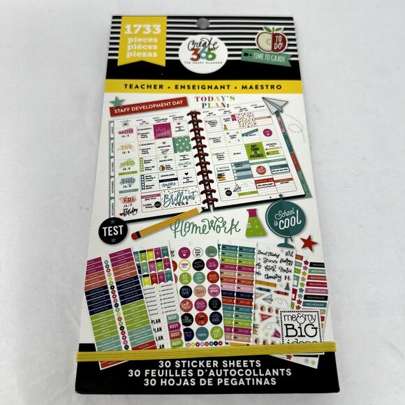 Lot of 3 Happy Planner Sticker MAMBI Student Color Story Create 365 Teacher - Picture 4 of 7